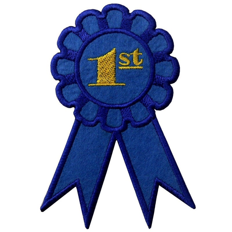 ZEGIN First Place Award Ribbon Embroidered Badge Iron On Sew On Patch - Image 1